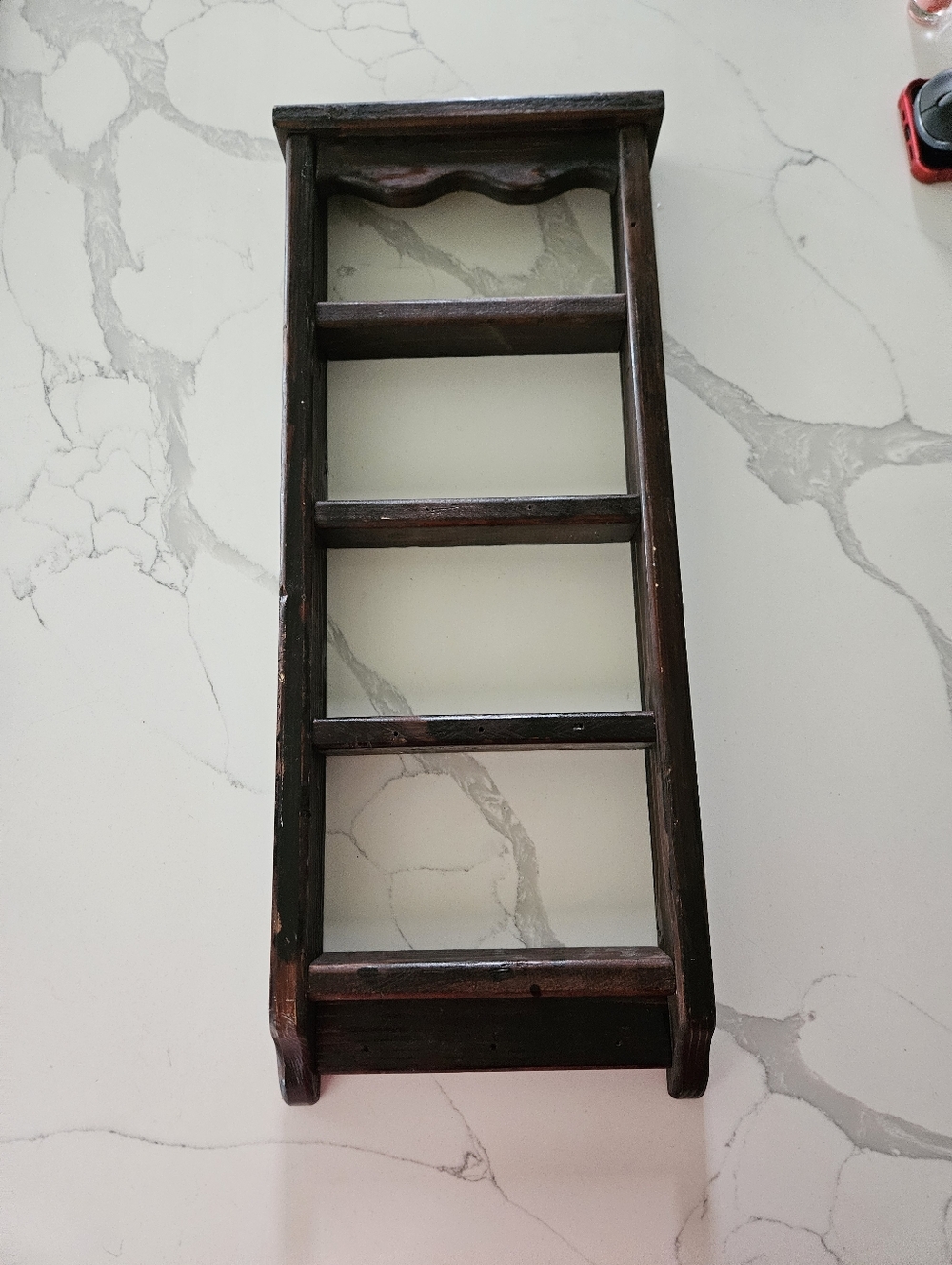 Dark Brown Wooden Wall Ladder Shelf - Unbranded